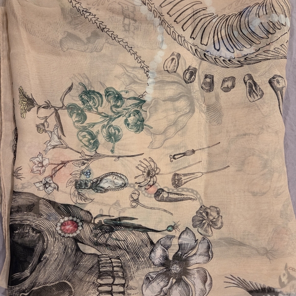 Alexander McQueen Skeleton and Butterfly Scarf - Picture 6 of 9